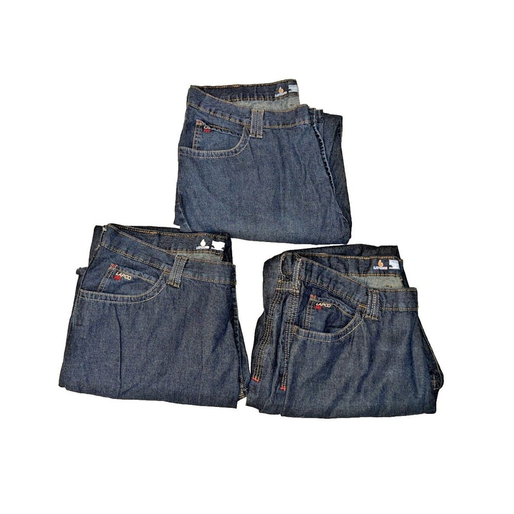 LAPCO FR Jeans Mens Flame Resistant Size 42x36 Lot 3 Bundle Work Denim
